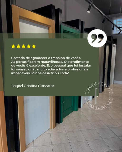 Post da Portas do Vale: Depoimento de cliente: as portas ficaram maravilhosas.